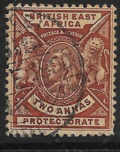 BRITISH EAST AFRICA SG67 1896 2a CHOCOLATE USED