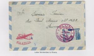 O) 1956 CIRCA-URUGUAY, PLUNA-DEPARTAMENTO DE TRAFICO, AIRMAIL -VIA AEREA-PLANE-N