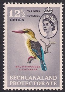 Bechuanaland 1961 QE2 12 1/2ct Brown Head Kingfisher MM SG 175 ( F629 )