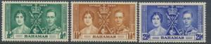 Bahamas SG 146-148  SC# 97-99 MH  Coronation  see details