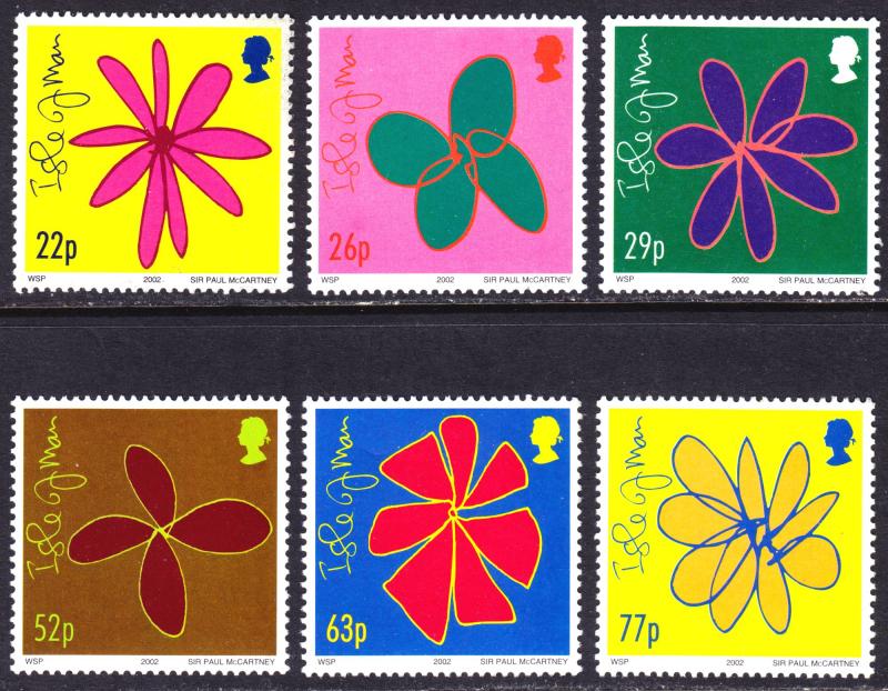 Isle of Man Scott 960-965  complete set  F+  mint OG NH. # penned on gum.