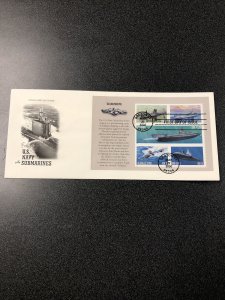 US FDC #3373-3377 SET OF 5 US Navy Submarines Souvenirs Sheet - 2000 Groton, CT