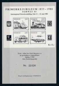 [59905] Norway 1980 Black print Norwex 80 Expo sheet MNH