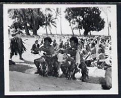 Fiji 1951 Dance Festival B&W photograph (2.5 x 2.0 in...
