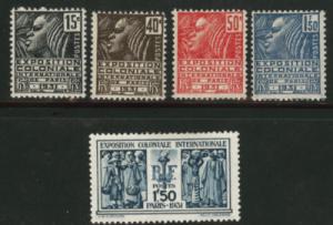 FRANCE Scott 258-262 MH* 1931 Colonial Expo set CV$60