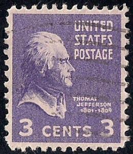 807 3 cent Thomas Jefferson Stamp used EGRADED SUPERB 99 XXF