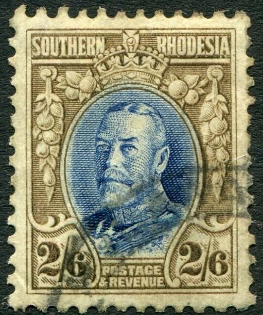 SOUTHERN RHODESIA-1933 2/6 Blue & Drab Perf 11½ Sg 26a GOOD USED V35955