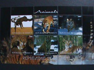 DJIBOUTI-2012-BEAUTIFUL ENDANGER ANIMALS MNH S/S-VF WE SHIP TO WORLD WIDE