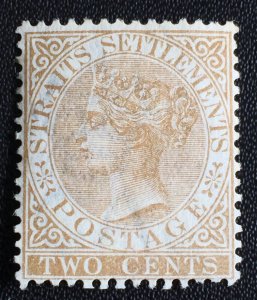 MALAYA 1882 STRAITS SETTLEMENTS QV 2c BROWN CA MLH SG#50 M3181