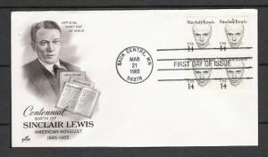 US #1856 Sinclair Lewis FDC