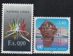 UN Geneva Sc 152-153 1987 Sculptures stamp set mint NH