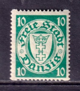 DANZIG — SCOTT 170e — 1924 10pf ARMS, SYNCOPATED, YELLOWISH PAPER— MNH — SCV $37