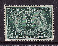 Canada-Sc#52- Unused  light hinge 2c green Diamond Jubilee QV-og-1897-cdn1125-