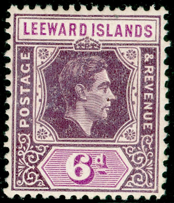 LEEWARD ISLANDS SG109, 6d deep dull purple & brt purple, LH MINT. Cat £28. ©