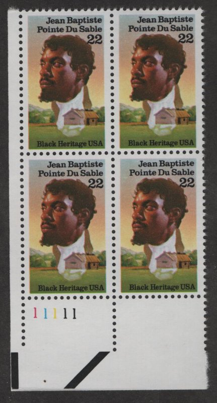 US, 2249, MNH, PLATE BLOCK, 1987, BLACK HERITAGE SERIES