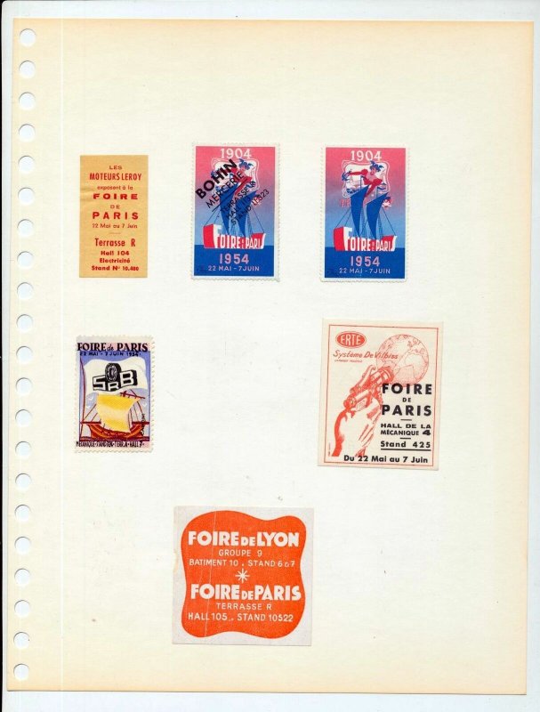 France Paris Foire MH Unused MNH Poster Labels (Appx 70 Items) NS 525