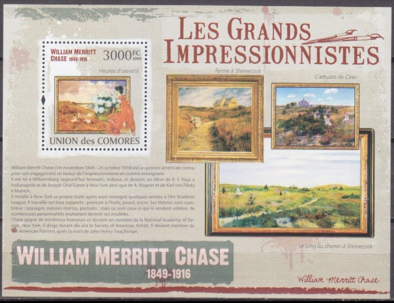 2009 Comoros Islands 2612/B551 Painting / William Merritt Chase 15,00 €