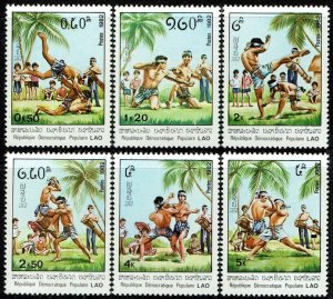 Laos #361-66  MNH - Sports Wrestling (1982)