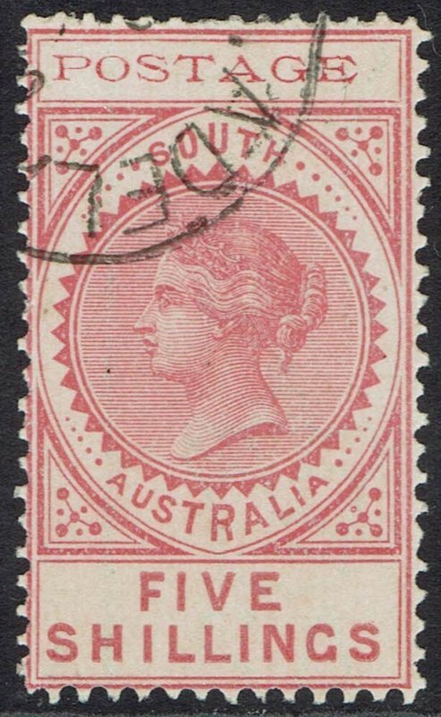 SOUTH AUSTRALIA 1902 QV THIN POSTAGE 5/- USED