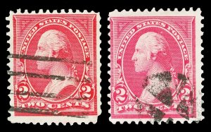 Scott 250, 250a 2c Unwatermarked Bureau Issues Used Fine+ Cat $11.50