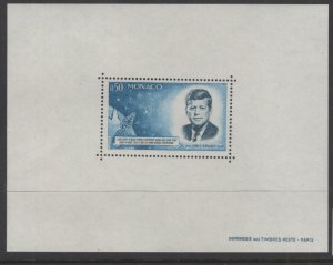 WC1_35933 MONACO. Rare 1963 JF KENNEDY souv. sheet. Sc.596a. Perf. MNH