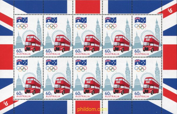 600034 MNH AUSTRALIA 2012 30 JUEGOS OLIMPICOS DE VERANO LONDRES 2012