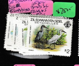 Seychelles Zil Elwannyen Sesel Birds SC 50-63, 65 MNH (7gdv)