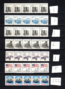 United states 7 MNH plate number strips