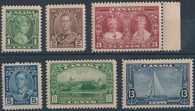 Canada: #211 - 216 KGV Silver Jubilee Set Mint NH F/VF *N...