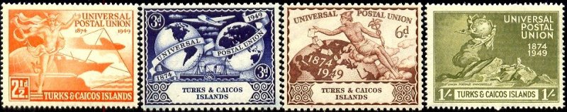 UPU, Universal Postal Union 75th Anniv, Turks & Caicos Islds SC#101-104 MNH set