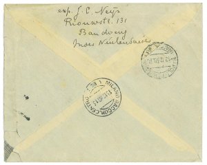 P4438 - NETHERLAND INDIA 1930, REGISTRED LETTER MIXED FRANKING 4 COLOR, TO ITALY