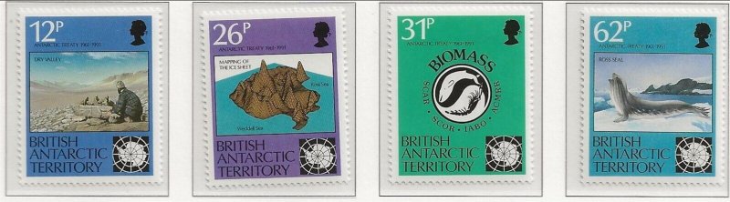 BRITISH ANTARCTIC TERRITORY (BAT) Sc 180-83 MNH issue of 1991 - TREATY 