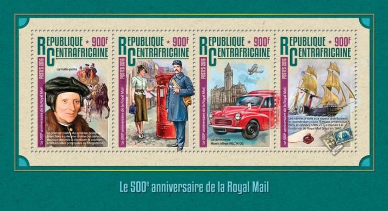 Royal Mail Great Britain Trains Cars Transport Central Africa MNH stamp set