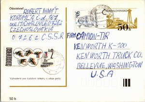 Czechoslovakia, Worldwide Government Postal Card, Olympics
