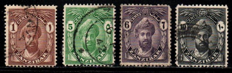 Zanzibar ~ Four Different Stamps ~ Used, HMR, MX