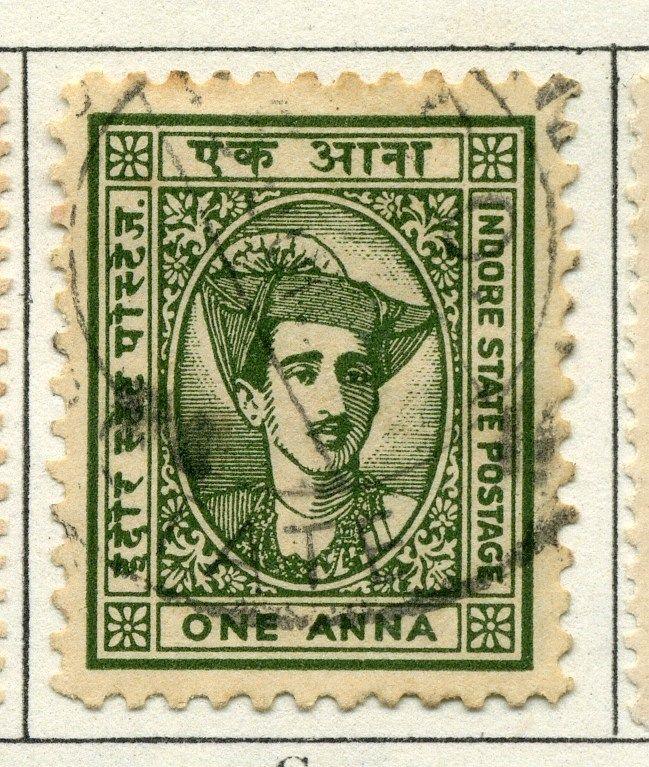 INDIA  INDORE 1928-30 early issue fine used 1a. value