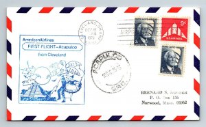 1974 Cleveland - 1st Flight - American Airlines - Cleveland to Acapulco - F9058