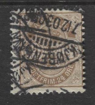 Denmark - Scott 49 - Definitive Issue -1901 - Used - Single 24s Stamp