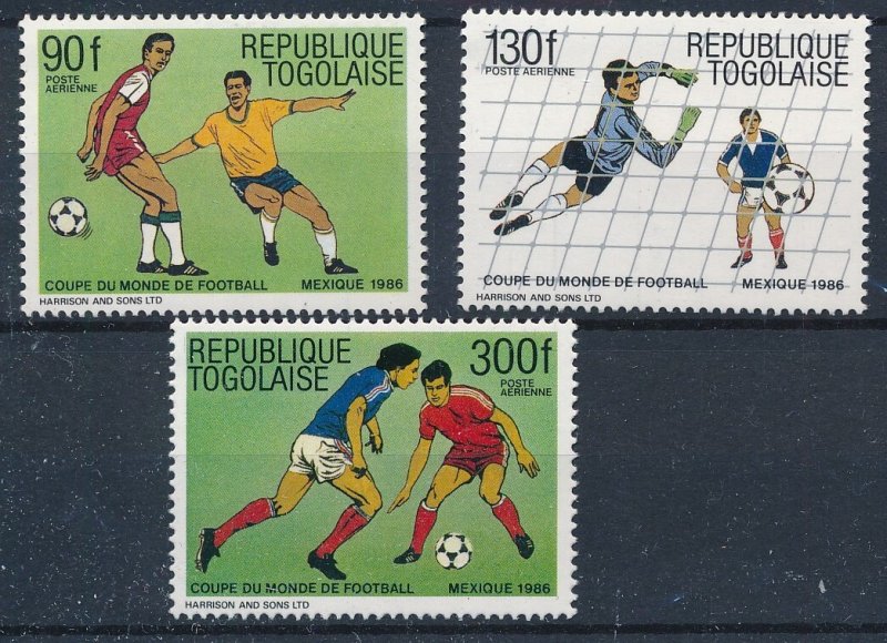 [BIN222] Togolaise 1986 Football Airmail good set of stamps very fine MNH