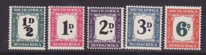 South Africa-Sc#J34-8- id9-unused NH Postage Due set-1948-49-
