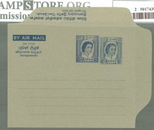 Ceylon  1960 20c + 10c 1mm spacing