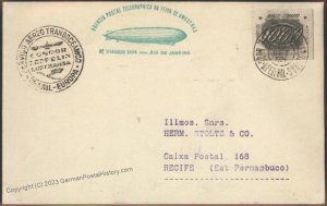 Brazil 1934 Graf Zeppelin Germany 8th SAF Postal Fair  Mi403B Flown Cover 111180