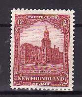 Newfoundland-Sc#154- id13-unused hinged  12c Post Office-1928-