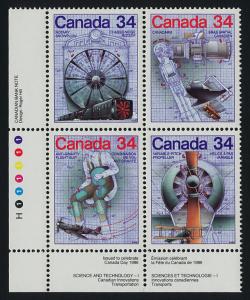 Canada 1102a BL Block MNH Aircraft, Train, Space Shuttle