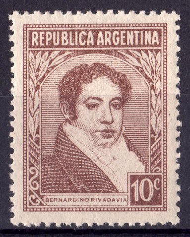 Argentina 1946 Bernardino Rivadavia (1)  Francmason Sc#529 MNH