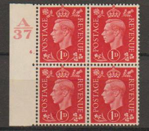 GB George VI  SG 463 Control A37 Cyl 4 Dot