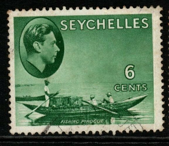 SEYCHELLES SG137a 1941 6c GREYISH-GREEN USED