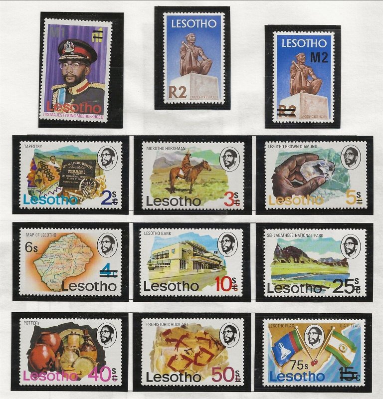 LESOTHO Sc 302-12 NH issue of 1980 - OVERPRINTS 