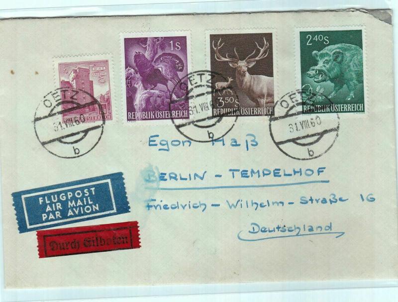 AIRMAIL COVER , AUSTRIA  1960 , OETZ CANCEL