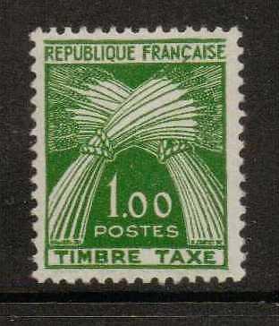 FRANCE SGD1478 1960 1f GREEN MOUNTED MINT